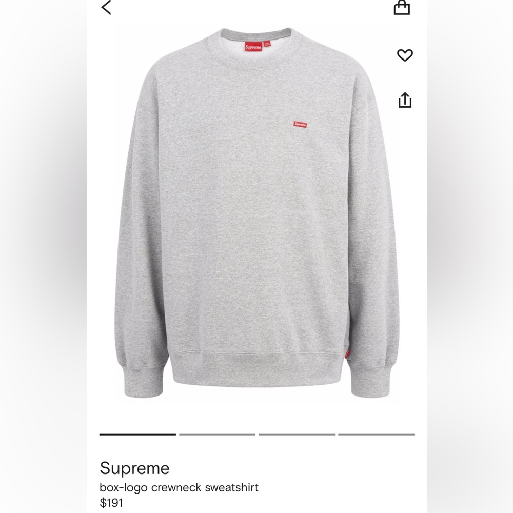 Supreme Grey Crewneck Sweatshirt